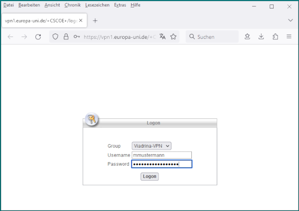 Logon vpn1.europa-uni.de