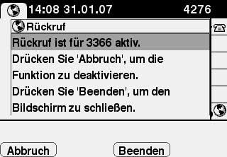 Rueckruf2 ©screen copy Cisco IP Phone