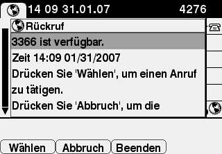 Rueckruf3 ©screen copy Cisco IP Phone